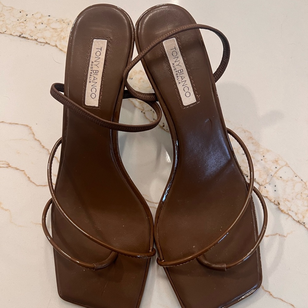Tony Bianco Chocolate Brown Strappy Heels